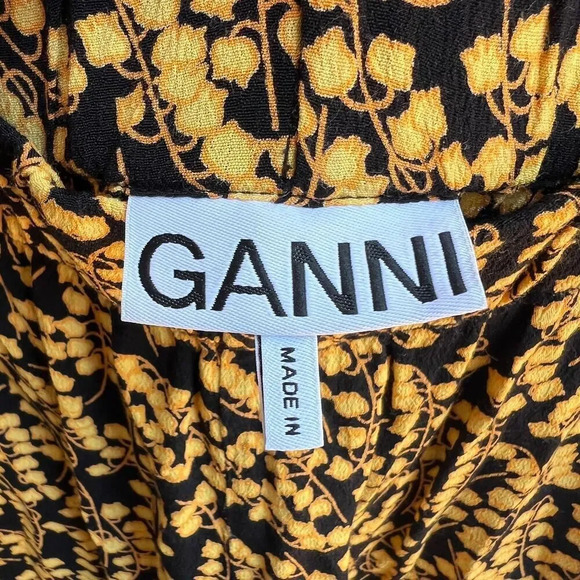 GANNI Goldstone Floral Crepe Shorts Size 40 - Picture 4 of 6